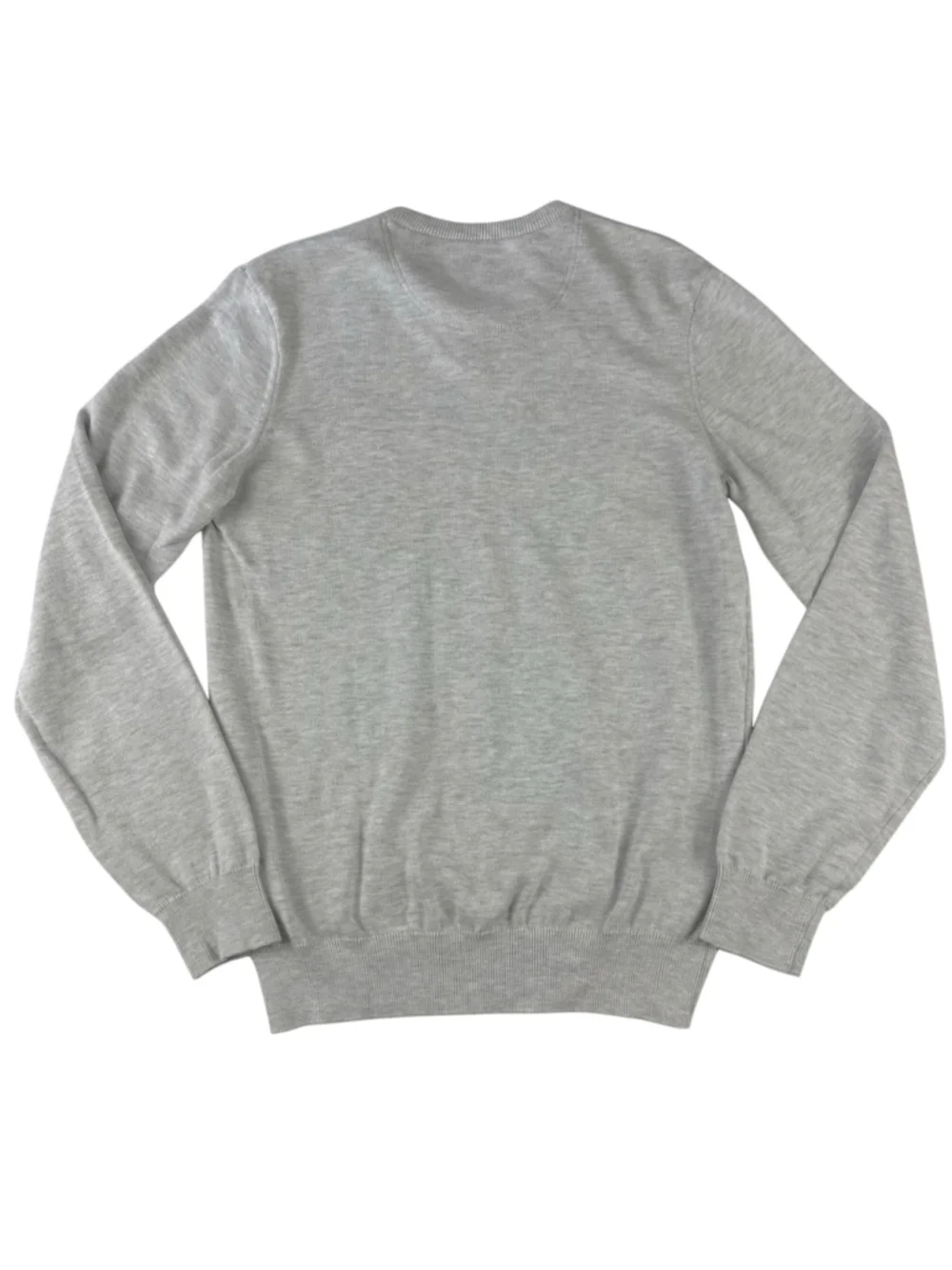 Lacoste Sweater Mens Small Gray Cotton Knit V-Neck Pullover Long Sleeve